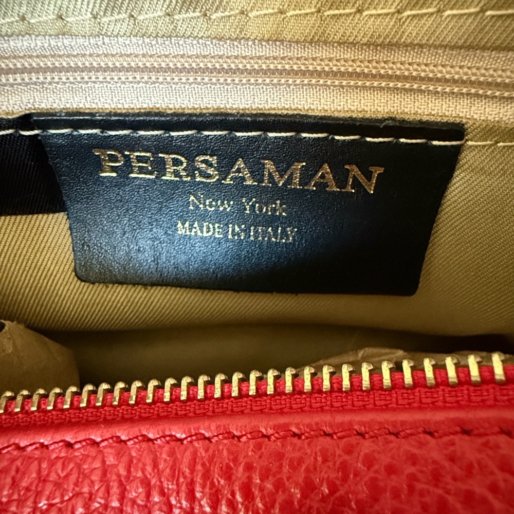 Persaman Italian Leather Gorgeous Red Shoulder Bag Purse Handbag Made in Italy - Picture 2 of 6
